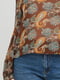 Блуза коричневая с принтом | 6441713 | фото 4