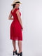 Платье А-силуэта с отделкой из тонкого кружева красное | 6442291 | фото 2