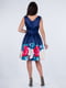Платье А-силуэта с принтом синее | 6442319 | фото 2
