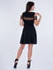 Платье А-силуэта с кружевом черное | 6442374 | фото 2