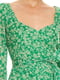 Платье А-силуэта зеленое с принтом | 6442702 | фото 3