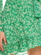 Платье А-силуэта зеленое с принтом | 6442702 | фото 4