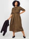 Сукня А-силуету кольору хакі | 6442916 | фото 4