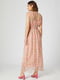 Платье А-силуэта розовое в цветочный принт | 6442933 | фото 2