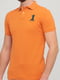 Футболка-поло оранжевая с вышивкой | 6442957 | фото 3