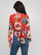 Блуза червона з квітковим принтом | 6443379 | фото 2