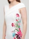Платье белое с цветочным принтом | 6443885 | фото 3
