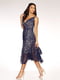 Сукня з V-подібним вирізом синя | 6443901 | фото 2