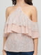 Блуза светло-розовая с узором | 6443909 | фото 3