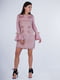 Платье с велюровыми узорами розовое | 6444001