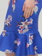 Платье синее с цветочным принтом | 6444026 | фото 4