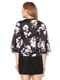 Блуза чорна з квітковим принтом | 6444101 | фото 2