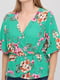 Блуза зелена з квітковим принтом | 6444126 | фото 3