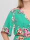 Блуза зелена з квітковим принтом | 6444126 | фото 4