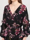 Блуза чорна з квітковим принтом | 6444127 | фото 3