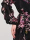 Блуза чорна з квітковим принтом | 6444127 | фото 4