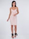 Платье с декоративным поясом розовое | 6444135