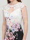 Платье черно-белое с цветочным принтом | 6444188 | фото 3