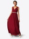 Сукня вечірня з V-подібним вирізом червона | 6444565