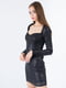 Платье черное, декорированное пайетками | 6444792 | фото 3