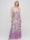 Сукня фіолетова з квітковим принтом шовкова | 6444934