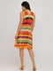 Платье А-силуэта в разноцветную полоску шелковая | 6444951 | фото 2
