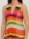 Платье А-силуэта в разноцветную полоску шелковая | 6444951 | фото 3
