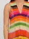 Сукня А-силуету в різнокольорову смужку шовкова | 6444951 | фото 4