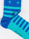 Шкарпетки блакитні в смужку | 6444969 | фото 2