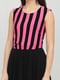 Сукня А-силуету чорно-рожева в смужку | 6445308 | фото 3