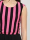 Сукня А-силуету чорно-рожева в смужку | 6445308 | фото 4