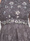 Платье коктейльное серое с декором | 6445573 | фото 4