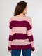 Пуловер рожевий у смужку | 6445756 | фото 2
