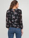 Блуза чорна з квітковим принтом | 6445761 | фото 2