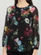 Блуза чорна з квітковим принтом | 6445989 | фото 3