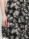 Платье А-силуэта черное с цветочным принтом | 6446037 | фото 4