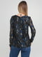 Блуза черно-синяя с цветочным рисунком | 6446099 | фото 2