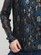 Блуза черно-синяя с цветочным рисунком | 6446099 | фото 4