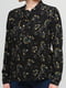Блуза чорна з квітковим принтом | 6446100 | фото 3