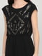 Платье А-силуэта черное с декором | 6446116 | фото 3