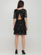 Сукня А-силуету чорна з квітковим малюнком | 6446120 | фото 2