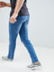 Мужские укороченные джинсы скинни с рваной отделкой | 6446188 | фото 4