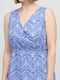 Платье А-силуэта синее с геометрическим принтом | 6446247 | фото 3