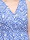 Платье А-силуэта синее с геометрическим принтом | 6446247 | фото 4