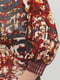 Сукня А-силуету бордова з принтом | 6446348 | фото 4