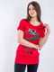 Платье-туника красное с аппликацей | 6446359 | фото 4