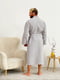 Халат-кимоно вафельный серый | 6452706 | фото 2