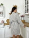 Халат-кимоно из штапеля серый с узором | 6452720 | фото 2