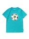 Футболка "Футбольный мяч"  бирюзового цвета с принтом | 6429909