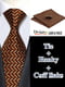 Подарунковий набір: краватка, хустка та запонки | 6456956